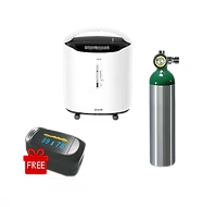 OxyHub Save Combo Package - oxygen tank rental plus Oxi Home Machine 5L concentrator with a free oximeter, RM320 per month