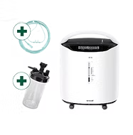 Oxi Home Machine 5L oxygen concentrator on castor wheels, available for RM250 monthly rental from OxyHub Malaysia