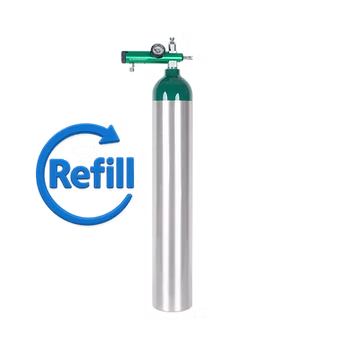 Medical-grade oxygen tank refill service by OxyHub Malaysia, from RM90 per cylinder with KKM-certified supply